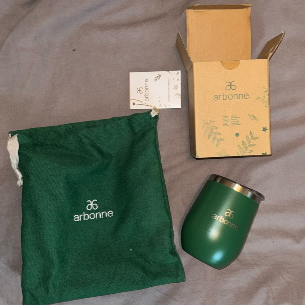 New Arbonne branded insulated cup with bag